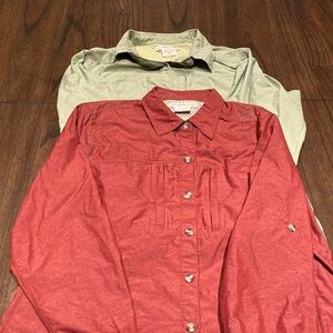 Rust and Green Button-Up Shirt lot